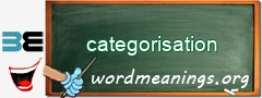 WordMeaning blackboard for categorisation